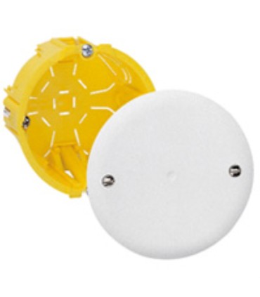 Boîte de dérivation pour plâtre ø65 profondeur 40mm avec plaque et vis