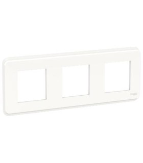 Unica Pro plaque de finition Blanc 3 postes