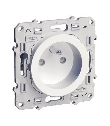 ODACE Prise 2P+T avec éclipses Blanc Brillant