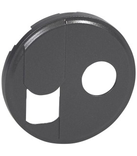 Enjoliveur Céliane prise RJ45 et TV simple graphite
