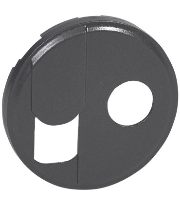 Enjoliveur Céliane prise RJ45 et TV simple graphite