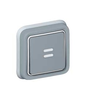 Poussoir inverseur étanche NO+NF lumineux Plexo complet IP55 encastré 10A