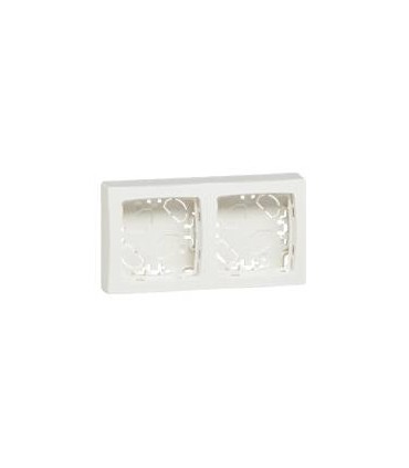 Cadre saillie 2 postes blanc