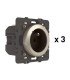 Pack 3 prises connectées Céliane with Netatmo 16A sans plaque -  titane