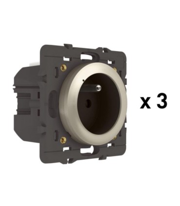 Pack 3 prises connectées Céliane with Netatmo 16A sans plaque -  titane