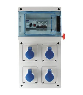 Coffret de chantier équipé de 4 prises