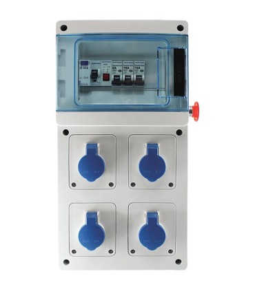 Coffret de chantier équipé de 4 prises