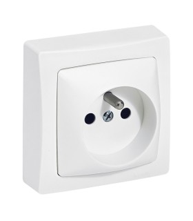 Prise de courant avec terre Appareillage Saillie bornes auto Blanc