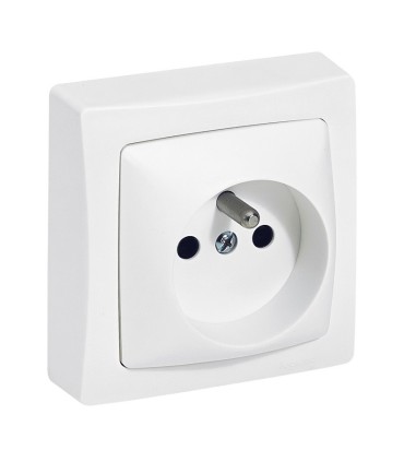 Prise de courant avec terre Appareillage Saillie bornes auto Blanc
