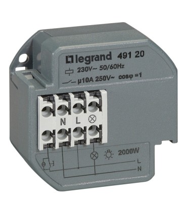 Télérupteur unipolaire silencieux 230 V 10A à encastrer