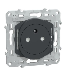 Ovalis Prise affleurante 2P+T 16A bornes automatiques - Anthracite