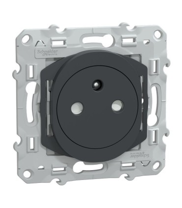 Ovalis Prise affleurante 2P+T 16A bornes automatiques - Anthracite