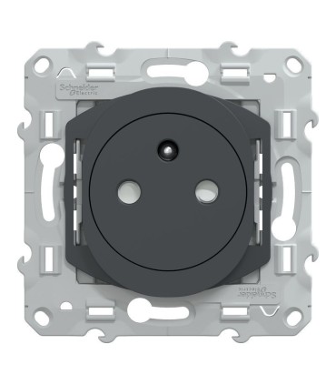 Ovalis Prise affleurante 2P+T 16A bornes automatiques - Anthracite