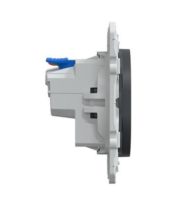 Ovalis Prise affleurante 2P+T 16A bornes automatiques - Anthracite