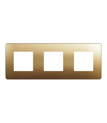 Plaque de finition Unica Studio Métal N Cuivre liseré Anthracite - 3 postes