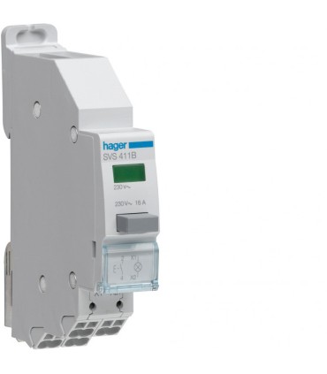 Bouton poussoir 1F impulsion + Voyant vert 230VAC