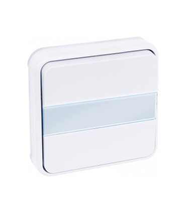 Bouton poussoir lumineux porte-étiquette OXXO Blanc encastré IP55