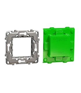 Unica - support de fixation 2 modules avec protection de chantier - zamac