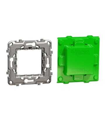 Unica - support de fixation 2 modules avec protection de chantier - zamac