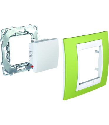 Unica - support de fixation sans griffe 1 poste 2 modules entraxe 71mm