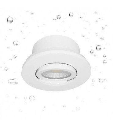 Spot LED Rond 4 en 1 Bora 7w 600lm 55° IP65 dim blanc mat