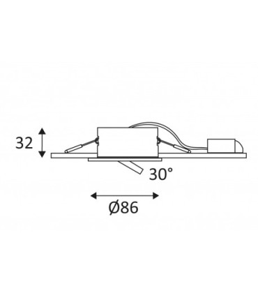 Spot LED Rond 4 en 1 Bora 7w 600lm 55° IP65 dim blanc mat