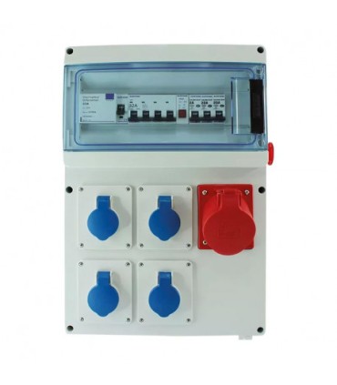 Coffret Chantier 4PC 230V+1PC 3P+N+T 400V 32A