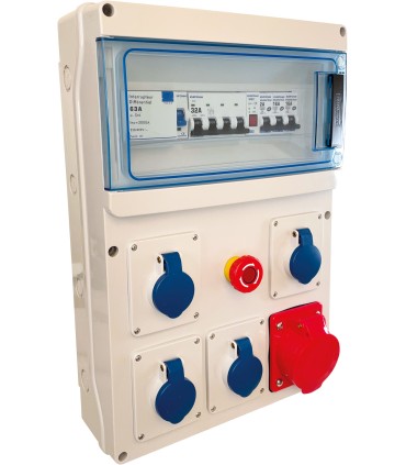 Coffret Chantier 4PC 230V+1PC 3P+N+T 400V 32A