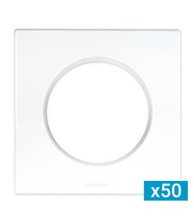 Lot de 50 plaques 1 poste blanc pour appareillage gamme Square