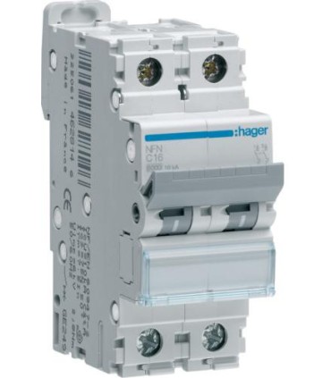 Disjoncteur 2A 2P 6-10kA C- 2 modules