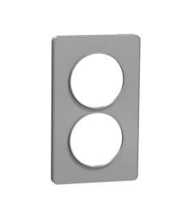 Odace Touch plaque Alu sans liseré verticaux entraxe 57mm