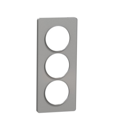 Odace Touch plaque Alu sans liseré verticaux entraxe 57mm