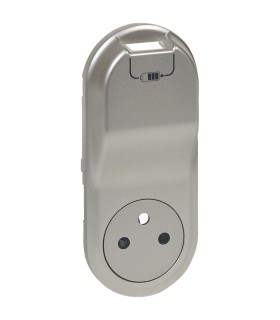 Enjoliveur Titane Céliane pour prise 2P+T Surface et chargeur USB semi encastré