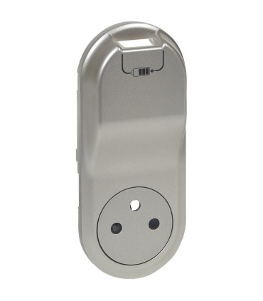 Enjoliveur Titane Céliane pour prise 2P+T Surface et chargeur USB semi encastré