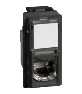 Prise RJ45 cat.6 FTP Living Now 1 module - noir