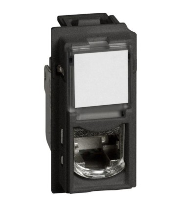 Prise RJ45 cat.6 FTP Living Now 1 module - noir