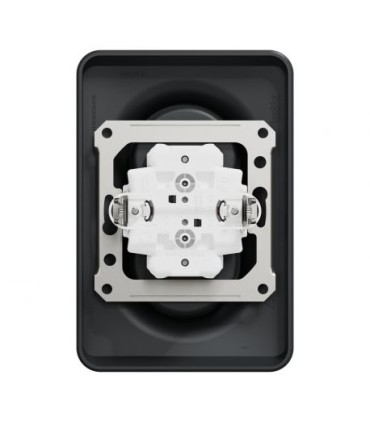 Prise double Unica 2P+T pour boîte 1P Anthracite