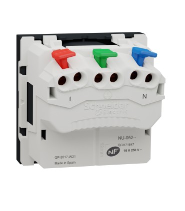 Unica prise 2P+T affleurant - raccord rapide - Anthra - méca seul