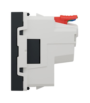 Unica prise 2P+T affleurant - raccord rapide - Anthra - méca seul