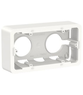 Unica boîte support 2 postes pose en saillie - Blanc