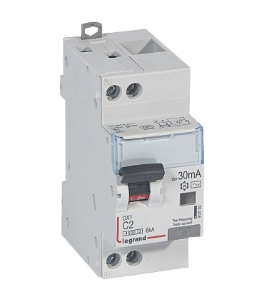 Disjoncteur différentiel DX³ 4500 2A - typeAC - 30mA - 6kA -courbe C -vis/vis -U+N 230V~ 2 modules