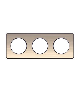 Plaque Odace Touch, Bronze brossé liseré Anthracite 3 postes horiz./vert. 71mm