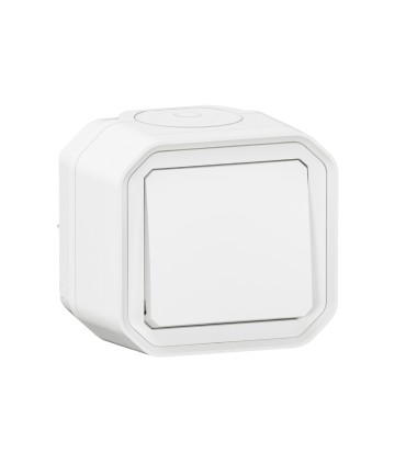 Poussoir NO Plexo complet saillie blanc / Legrand
