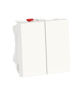 Unica  double va-et-vient - 10A - connexion rapide - 2 mod - Blanc - méca seul