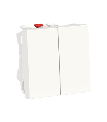 Unica  double va-et-vient - 10A - connexion rapide - 2 mod - Blanc - méca seul