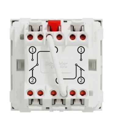 Unica  double va-et-vient - 10A - connexion rapide - 2 mod - Blanc - méca seul