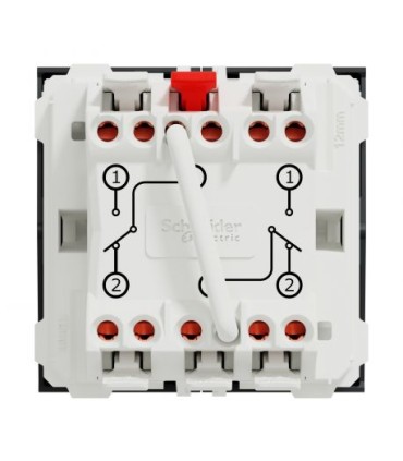 Unica double va-et-vient 10A connexion rapide - 2 modules - Anthracite - mécanisme seul