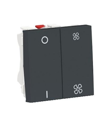 Unica commande VMC ON/OFF + 2 vitesses - 10A - Anthracite - mécanisme seul