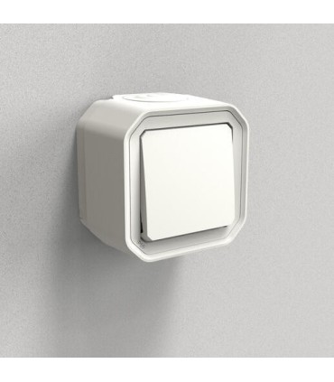 Poussoir NO Plexo complet saillie blanc / Legrand