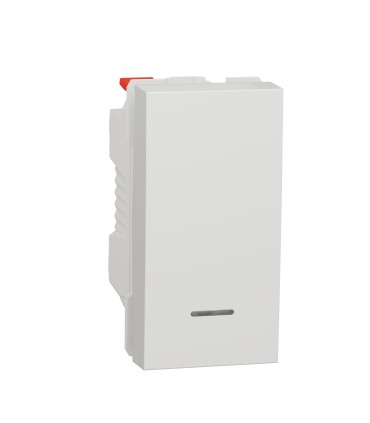 Unica Poussoir lumineux (localisation) - 10A - 1 module - Blanc - mécanisme seul